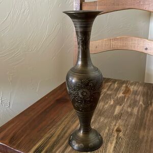 Brass vase vintage 12 inches tall beautiful